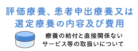 評価療養、患者申出療養又は選定療養の内容及び費用
